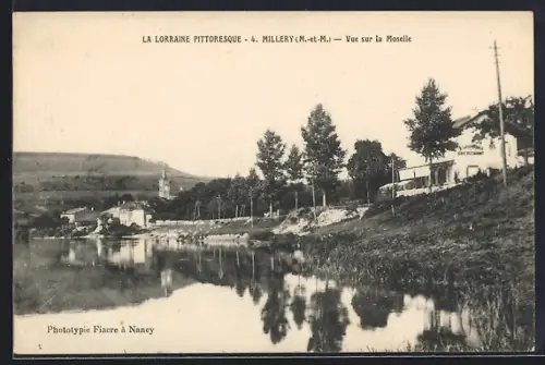 AK Millery /M-et-M, Vue sur la Moselle