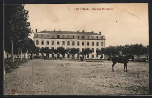 AK Lunéville, Quartier Dettmann avec cavaliers en exercice