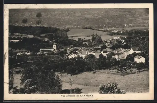 AK Chavigny, Vue générale du village et des collines environnantes