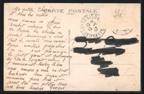 AK Chavigny, Vue générale du village et des collines environnantes