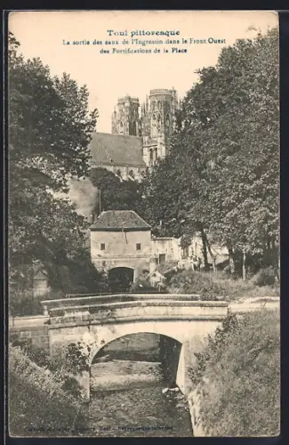AK Toul, La sortie des eaux de l`Ingressin dans le Front Ouest des Fortifications de la Place