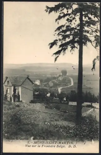 AK Mont-Saint-Martin, Vue sur la Frontière Belge