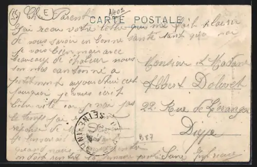 AK Petitmont, Grande Rue avec vue sur les bâtiments du village