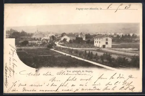 AK Pagny-sur-Moselle, Vue générale du village et des champs environnants