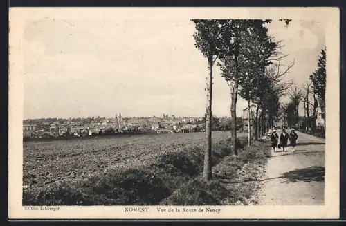 AK Nomeny, Vue de la Route de Nancy