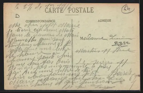 AK Norroy-Lesménil, Vue du village depuis le chemin bordé d`arbres en hiver