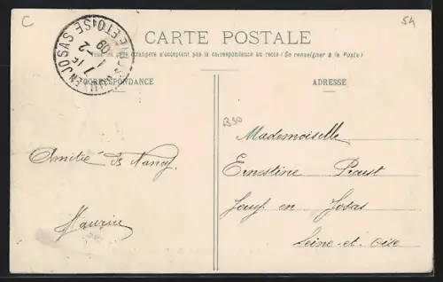 AK Moncel-sur-Seille, Vue générale du village frontière