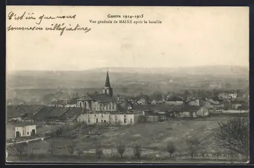 AK Maixe, Vue générale après la bataille de 1914-1915