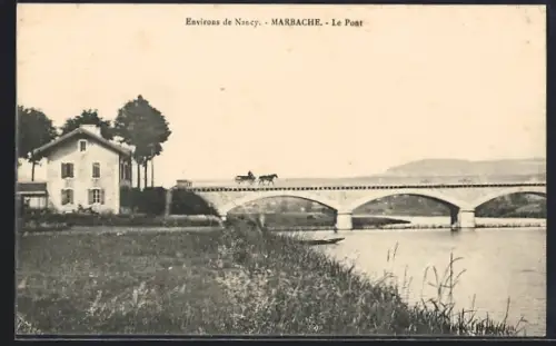 AK Marbache, Le Pont et la maison au bord de la rivière