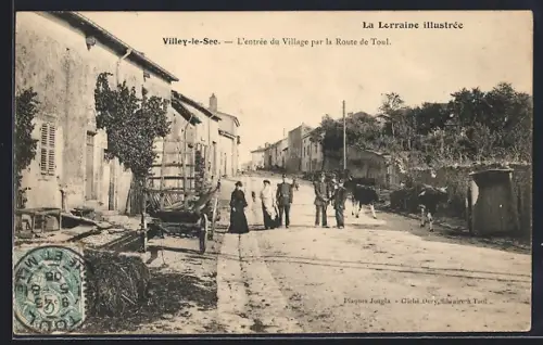 AK Villey-le-Sec, L`entrée du Village par la Route de Toul
