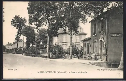 AK Marainviller /M.-et-M., Route Nationale et café-tabac