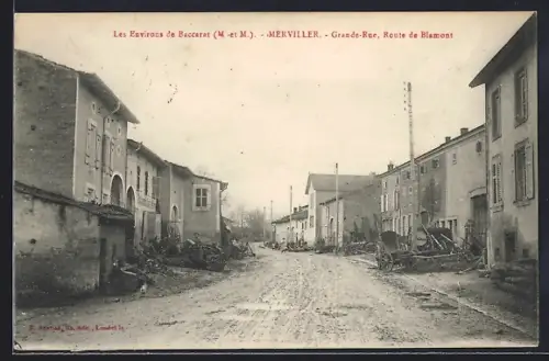 AK Merviller /M-et-M, Grande-Rue, Route de Blamont