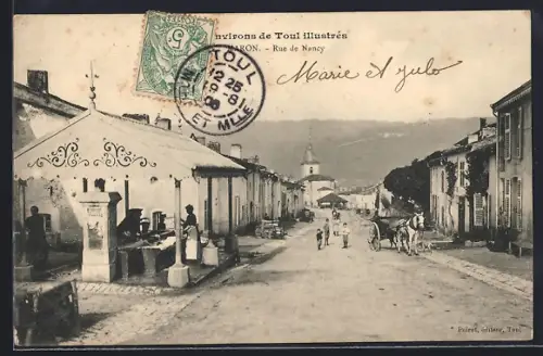 AK Maron, Rue de Nancy avec charrette et passants