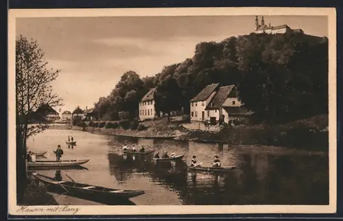 AK Hausen / Staffelstein, Ortsansicht mit Schloss Banz