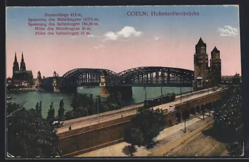 AK Coeln, Hohenzollernbrücke
