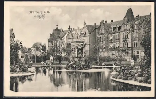 AK Offenburg i. B., Volksgarten