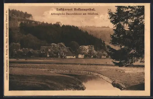 AK Hoffnungsthal, Altbergische Bauernhäuser am Sülzfluss