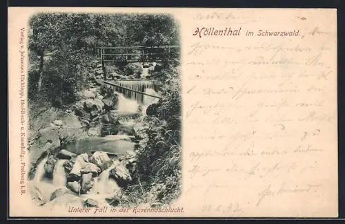 AK Höllenthal im Schwarzwald, Unterer Fall in der Ravennaschlucht