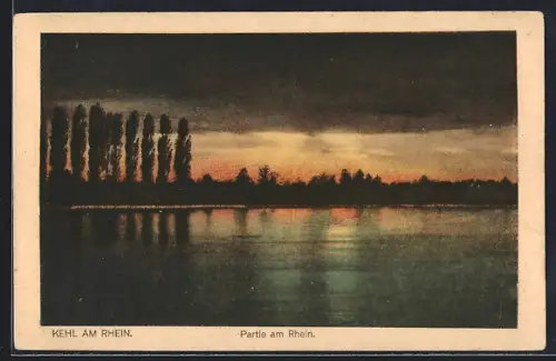 AK Kehl am Rhein, Partie am Rhein