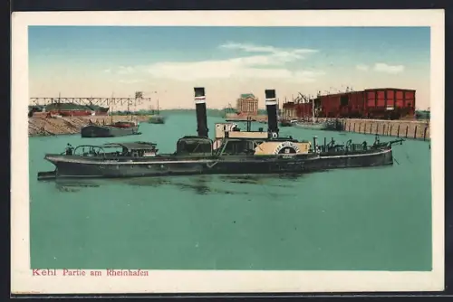 AK Kehl, Partie am Rheinhafen