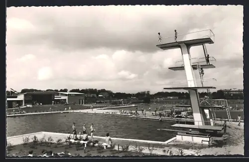 AK Rendsburg, Badeanstalt, Sprungturm, Schwimmbecken