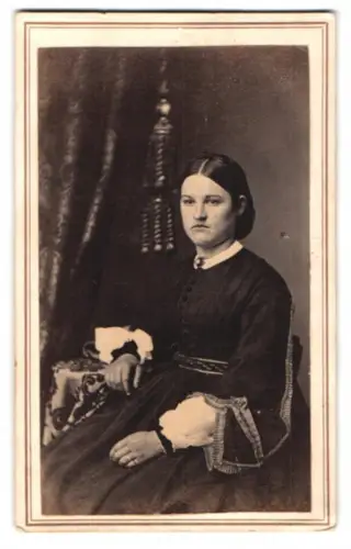 Fotografie N. Jenks, Boonville / N.Y., Frau in elegantem Kleid