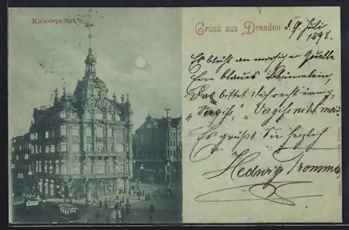 Mondschein-AK Dresden, Kaiserpalast