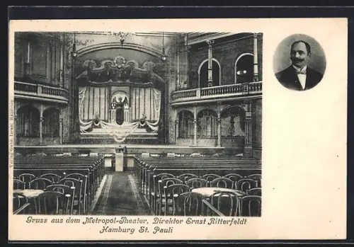 AK Hamburg-St.Pauli, Metropol-Theater, Direktor Ernst Ritterfeldt