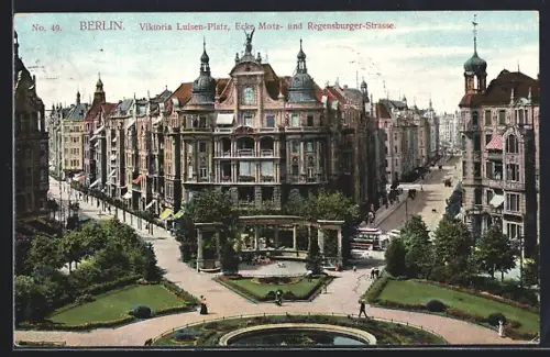 AK Berlin-Schöneberg, Viktoria-Luisen-Platz, Motzstrasse Ecke Regensburger Strasse