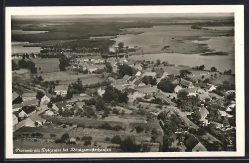 AK Gussow am Dolgensee, Ortsansicht aus der Vogelschau