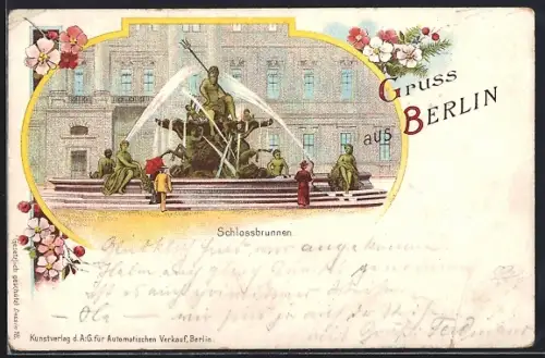 Lithographie Berlin, Schlossbrunnen