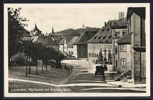 AK Lichtenfels / Main, Marktplatz mit Schloss Banz