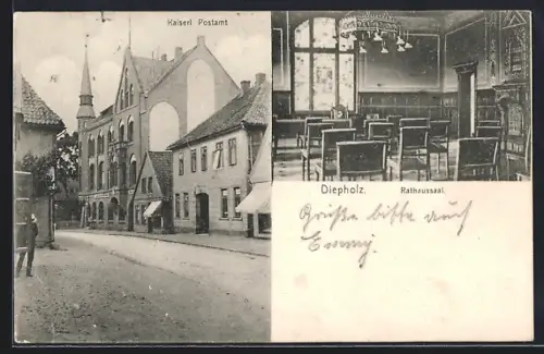 AK Diepholz, Kaiserliches Postamt, Rathaussaal