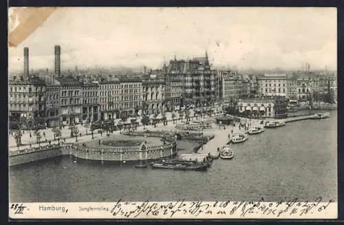 AK Hamburg-Neustadt, Jungfernstieg, Alsteranleger, Uferpromenade