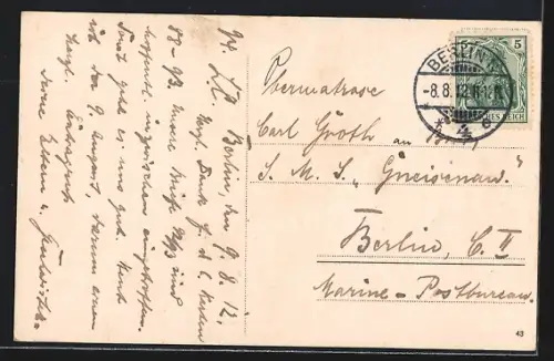 AK Berlin, Unter den Linden, Geschäftsgebäude, Strassenbahn, Passanten