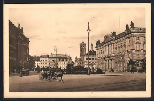 AK Berlin, Schlossplatz mit Kutsche