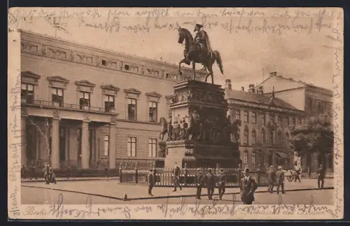 AK Berlin, Reiterstandbild Friedrichs des Grossen, Unter den Linden