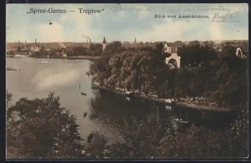 AK Berlin-Treptow, Spree-Garten, Blick vom Aussichtsturm