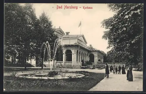 AK Bad Harzburg, Kurhaus mit Springbrunnen