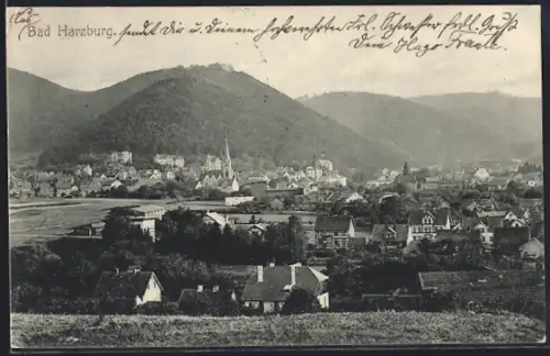 AK Bad Harzburg, Panorama mit Stadtansicht und Kirche