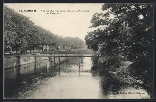 AK Quimper, Vue sur l`Odet prise du Pont de la Préfecture Les Passerelles