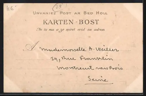 AK Ploneis, Abside de l`Église et cimetière adjacent