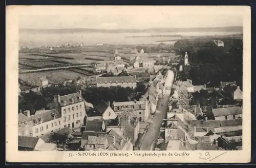 AK St-Pol-de-Léon /Finistère, Vue générale prise du Kreisker