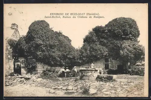 AK Saint-Herbot près Huelgoat, Ruines du Château de Rusquec