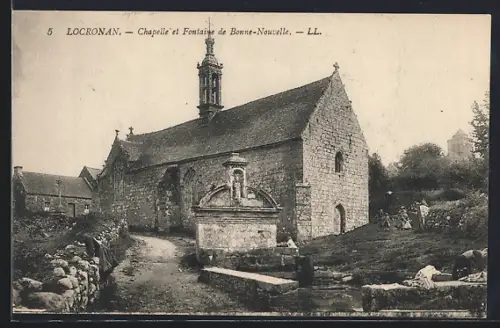 AK Locronan, Chapelle et Fontaine de Bonne-Nouvelle