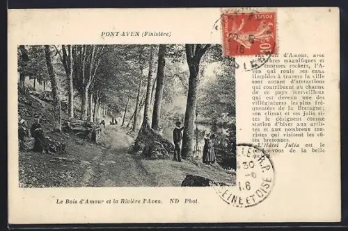 AK Pont-Aven /Finistère, Le Bois d`Amour et la Rivière l`Aven