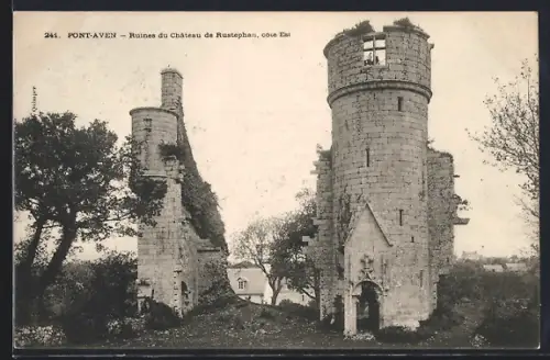 AK Pont-Aven, Ruines du Château de Rustéphan, côté Est