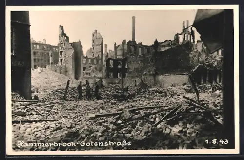AK Hamburg-Hammerbrook, Kriegsruinen in der Gotenstrasse