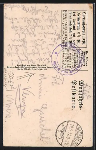 AK Berlin, der Eiserne Hindenburg vor der Siegessäule bei Nacht