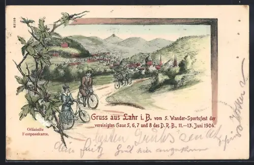 Lithographie Lahr i. B., 5. Wander-Sportsfest 1904